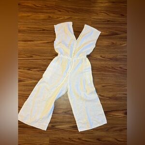 Cloth & Stone | Effortlessly Cool | White Linen Romper | M
